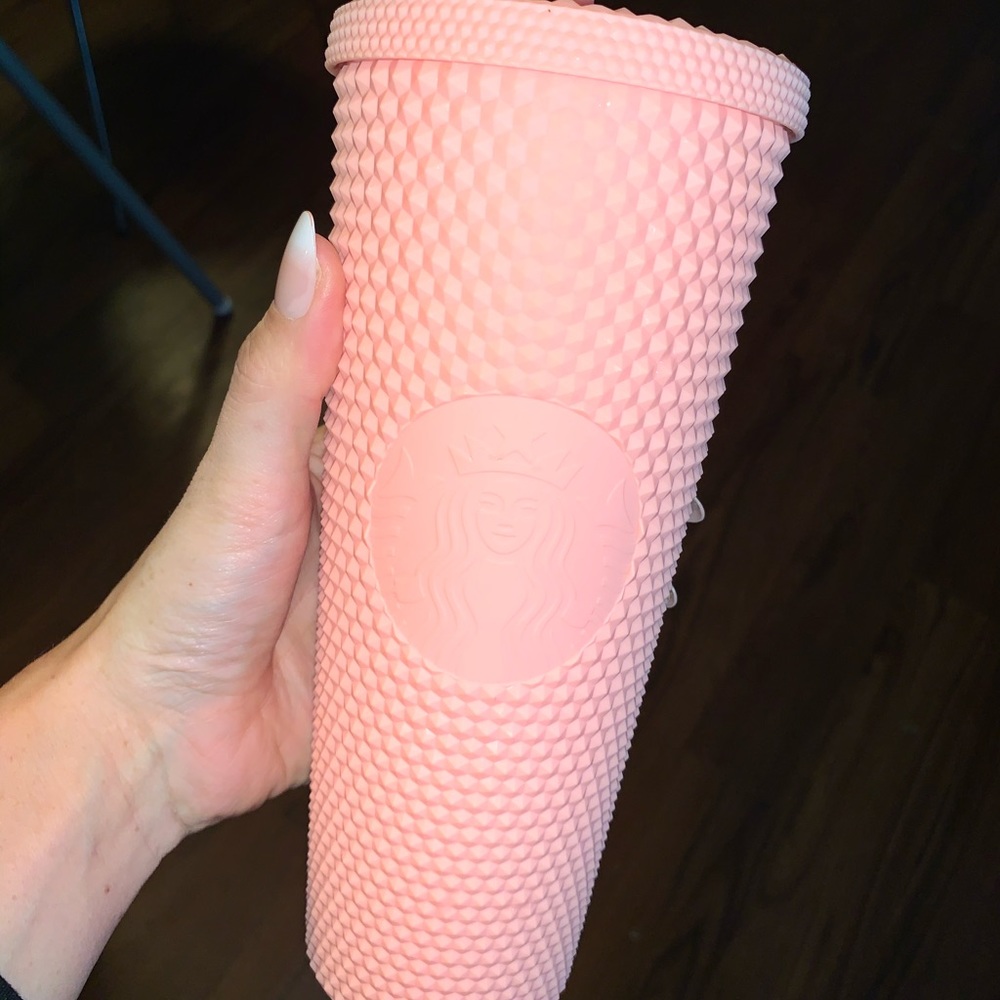 Starbucks baby pink matte studded tumbler